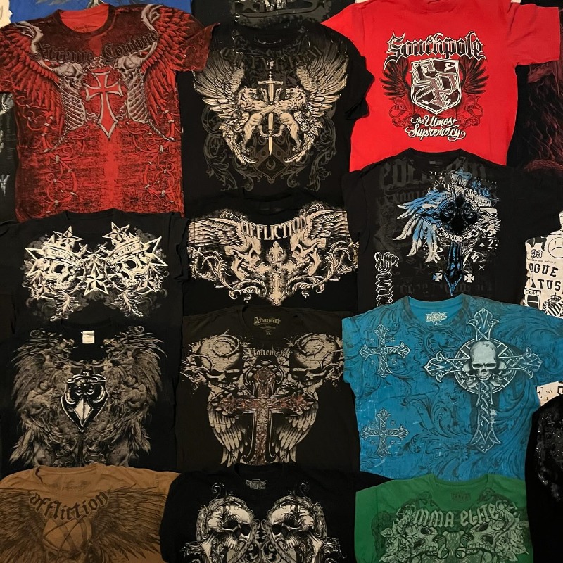 Vintage Fashion Market - Flea Market Affliction 티셔츠 남자 Y2K