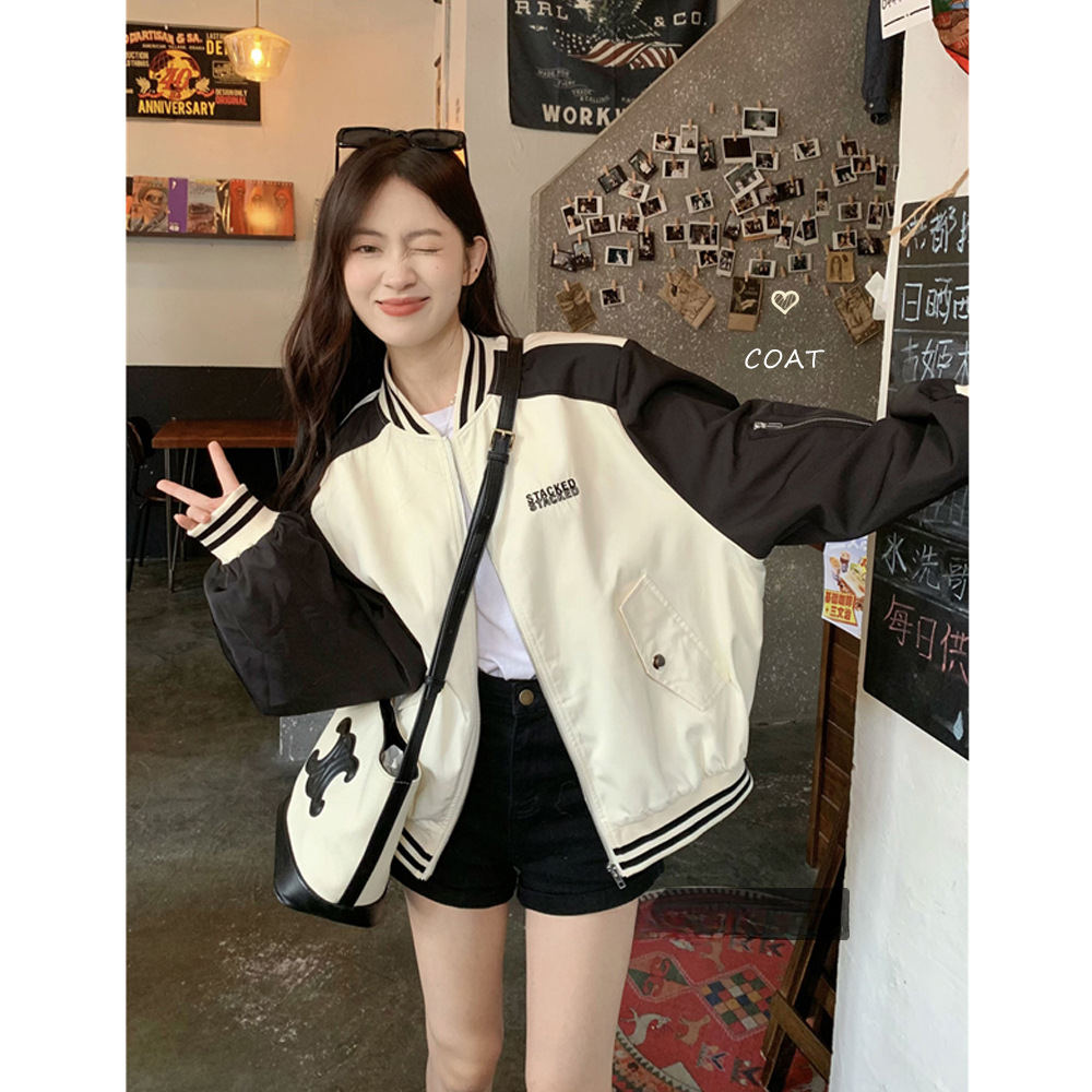 Varsity Jacket Wool - 야구 자켓 퍼플 여성용 봄 스킨케어