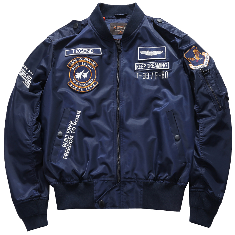 Varsity Jacket Wool - 남자 봄 전술 육군 MA-1 비행