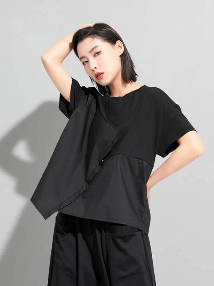 Vintage Fashion Build - 허리 여성 블랙 드로스트링 빅 사이즈