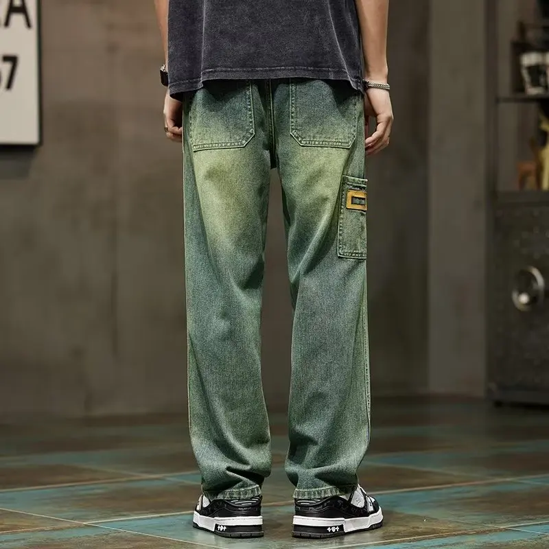 한국 패션 빈티지 청바지 남성 헐렁한 바지 하이 스트리 - Vintage Fashion In Japan 리뷰 및 가격