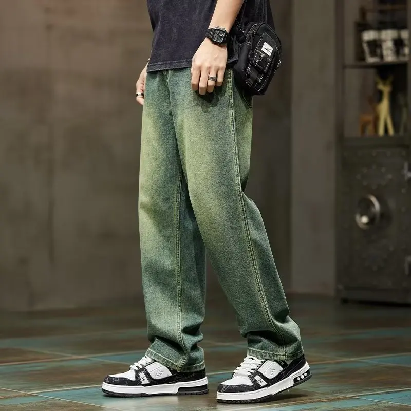 한국 패션 빈티지 청바지 남성 헐렁한 바지 하이 스트리 - Vintage Fashion In Japan 리뷰 및 가격