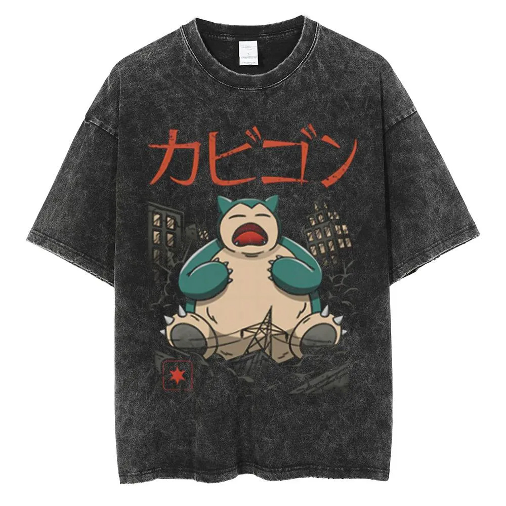 포켓몬 겐가와 피카츄 애니메이션 티셔츠, 빈티지 워싱  - Vintage Fashion In Japan 리뷰 및 가격