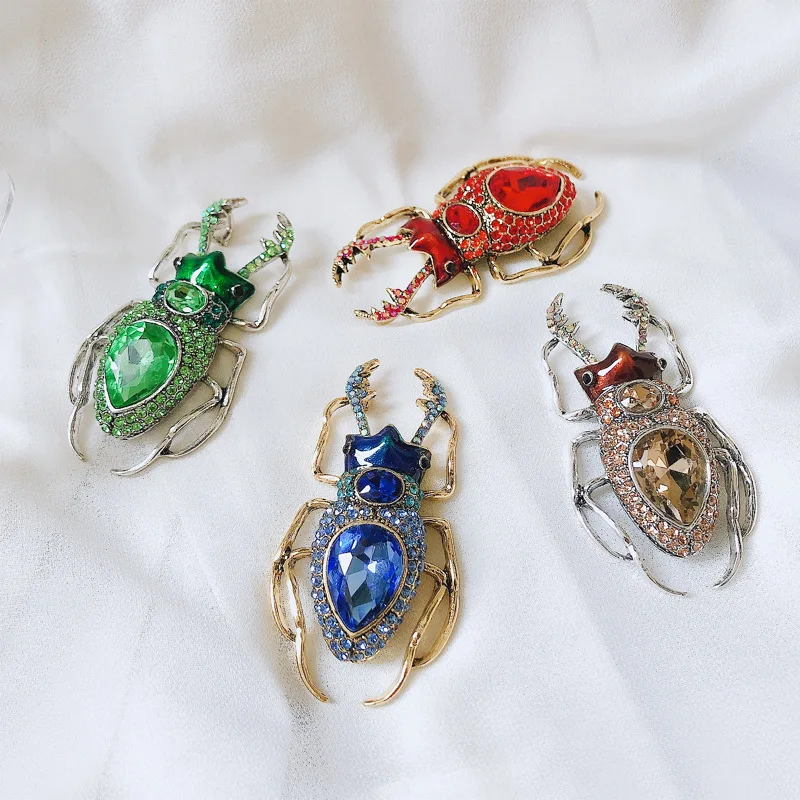 Blucome 블루 크리스탈 딱정벌레 브로치 여성용,  - Vintage Fashion Bug 리뷰 및 가격