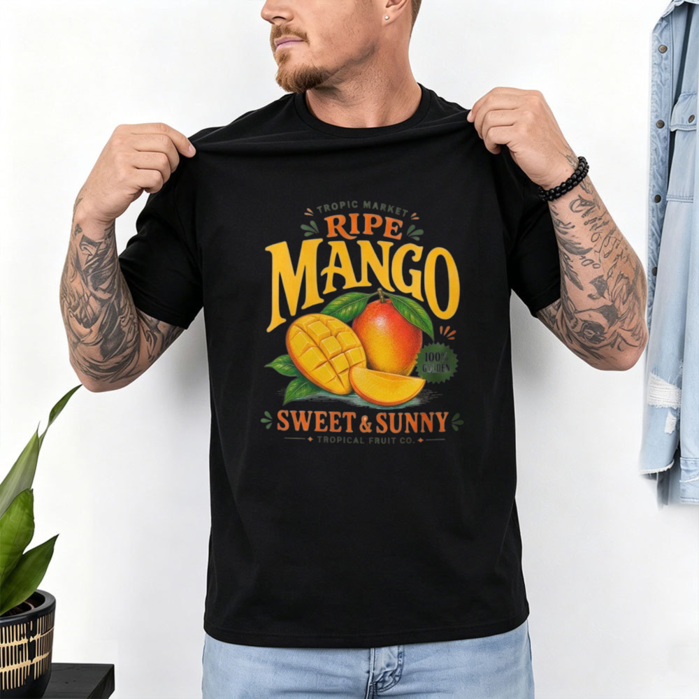 익은 망고 트로픽 마켓 그래픽 티셔츠 남성 빈티지 과일 - Vintage Fashion Market 리뷰 및 가격