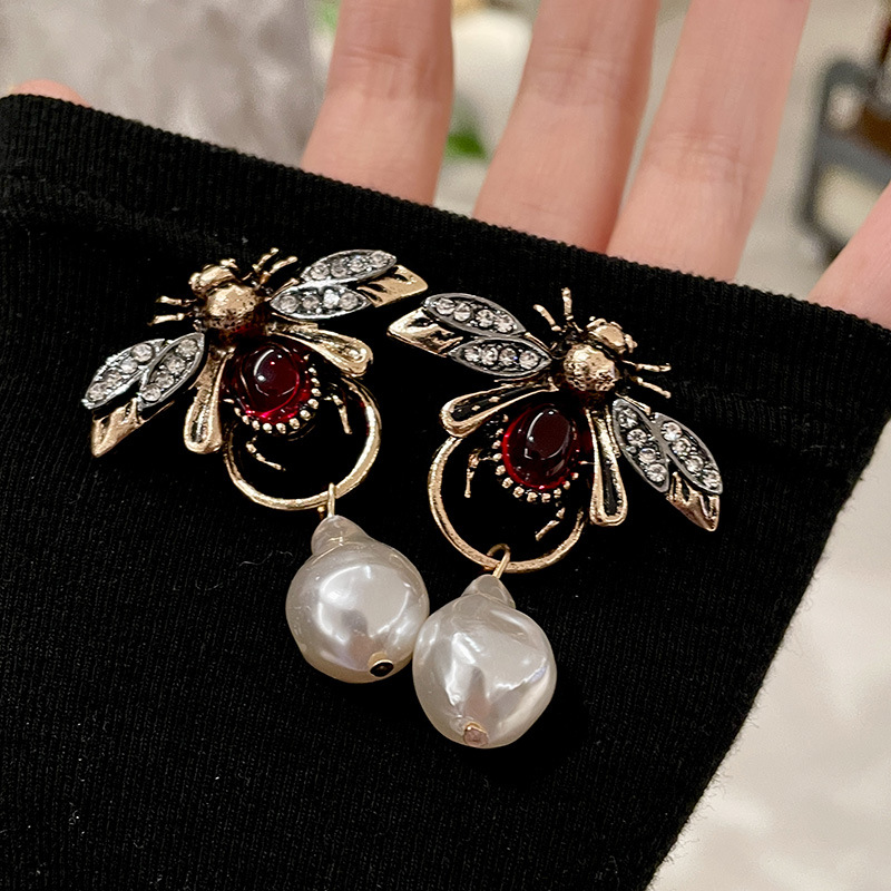 빛나는 다이아몬드와 빈티지 버그 곤충 매달려 귀걸이 유 - Vintage Fashion Bug 리뷰 및 가격