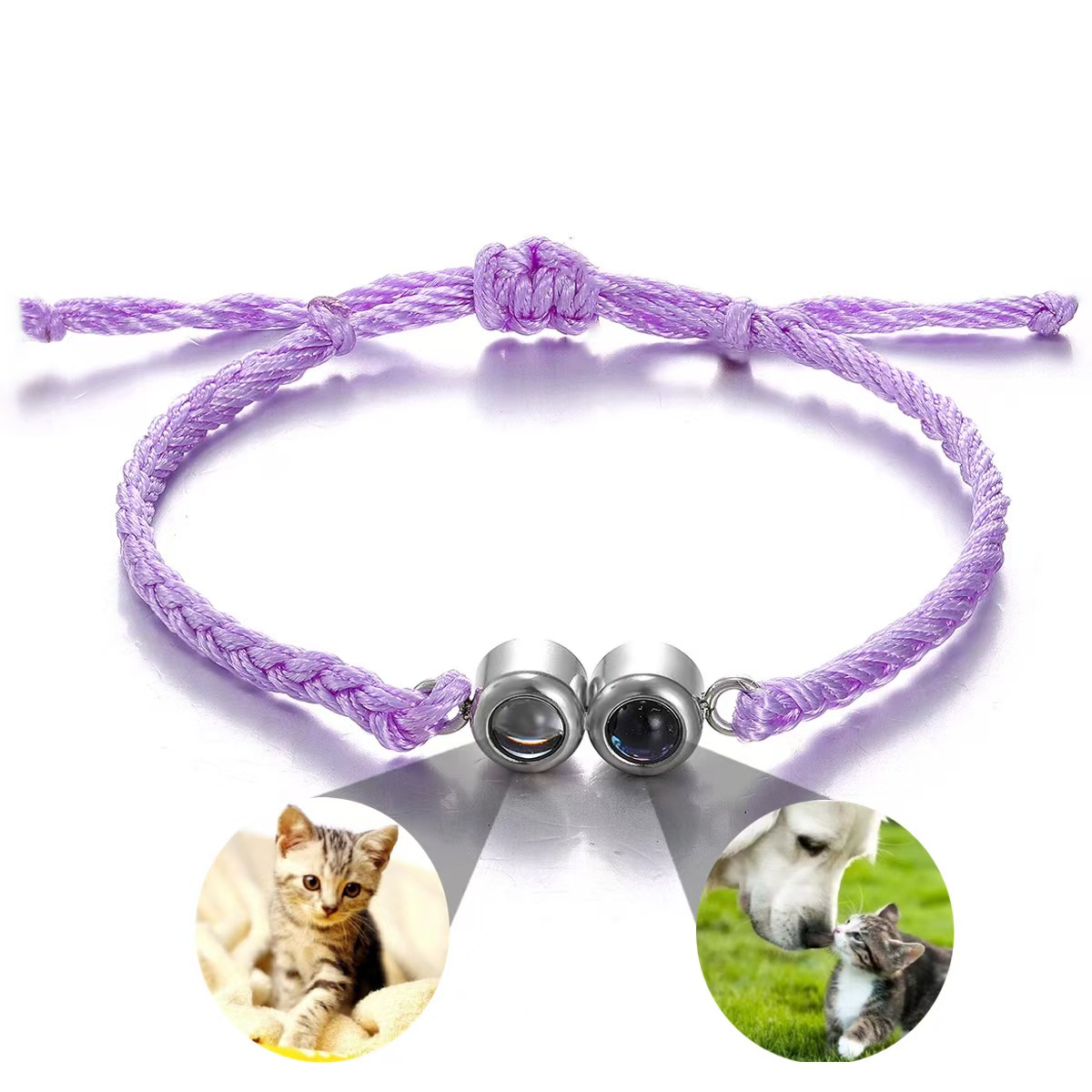 맞춤형 컬러 사진 손으로 짠 팔찌 커플 팔찌 남성 및  - Vintage Fashion Photos 리뷰 및 가격
