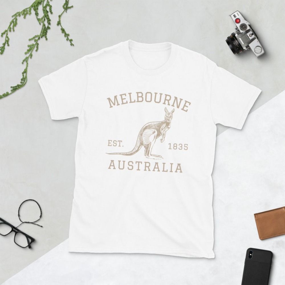 멜버른 호주 티셔츠 호주 캥거루 셔츠 빈티지 1835  - Vintage Fashion Melbourne 리뷰 및 가격